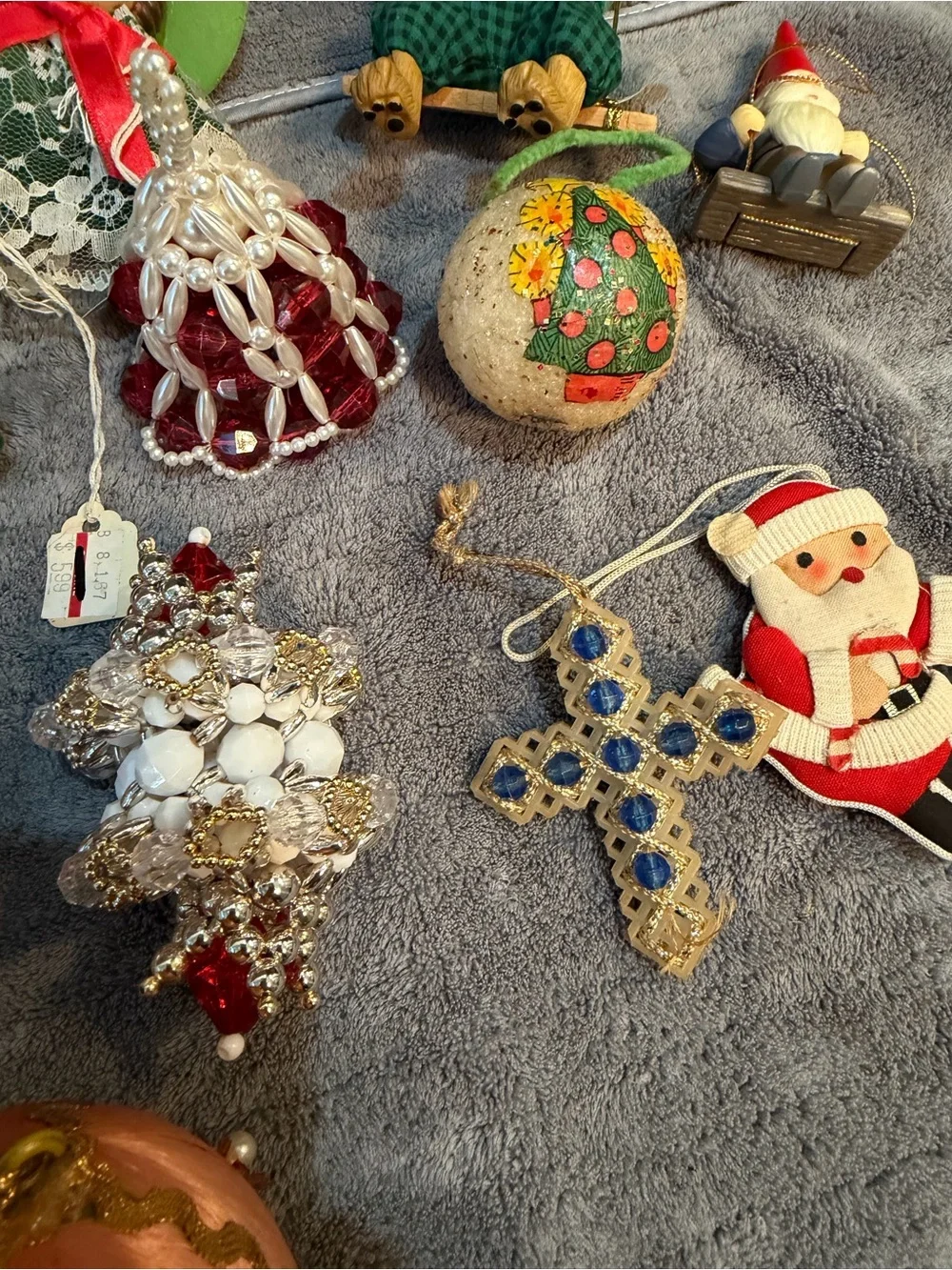 Vintage Christmas Wrapping Paper Gift Tags Ornaments Ketchy 70’’s 80’s Lot